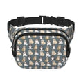 thumbnail image 1 of Fotbe Cartoon Bulldog 1 Cangurera Cuadrada con Estampado de Doble Capa, Bolsa de Cintura Ajustable Mini para Hombres y Mujeres, 1 of 9