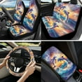 thumbnail image 2 of Yuyamidu Cute Dolphin Car Seat Cover Set 13 PCS Sunset Car Steering Wheel Cover Seat Belt Covers Armrest Pad Cup Coasters Keychain Automobile Interior Sets, 2 of 6
