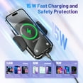 thumbnail image 3 of SPEEDWOW 3-in-1 Car Wireless Charger Cup Holder, 15W Fast Charge & 360° Phone Mount, Fits All Phone, 3 of 8