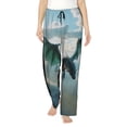 thumbnail image 2 of Lsque Cloud Sky Green Dragon Print Women's Pajama Pants, Lounge Pant - Comfortable Home Wear,Elastic Waistband, Stylish Design-Medium, 2 of 9