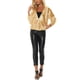 thumbnail image 2 of CHAQUETA METÁLICA BRILLANTE CON CAPUCHA Y CREMALLERA PARA MUJERES INSPIRADA EN CHIC, DE MANGA LARGA, TAMAÑO XS, COLOR DORADO, 2 of 5