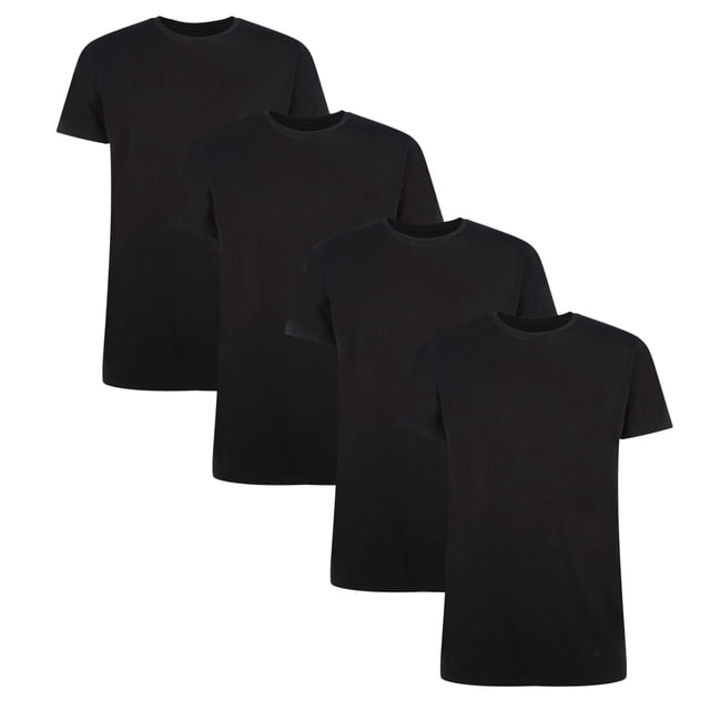 Bamboo basics Camiseta RUBEN para hombres, paquete de 4 - Camiseta interior, cuello redondo, camiseta simple Negro M (Medium)