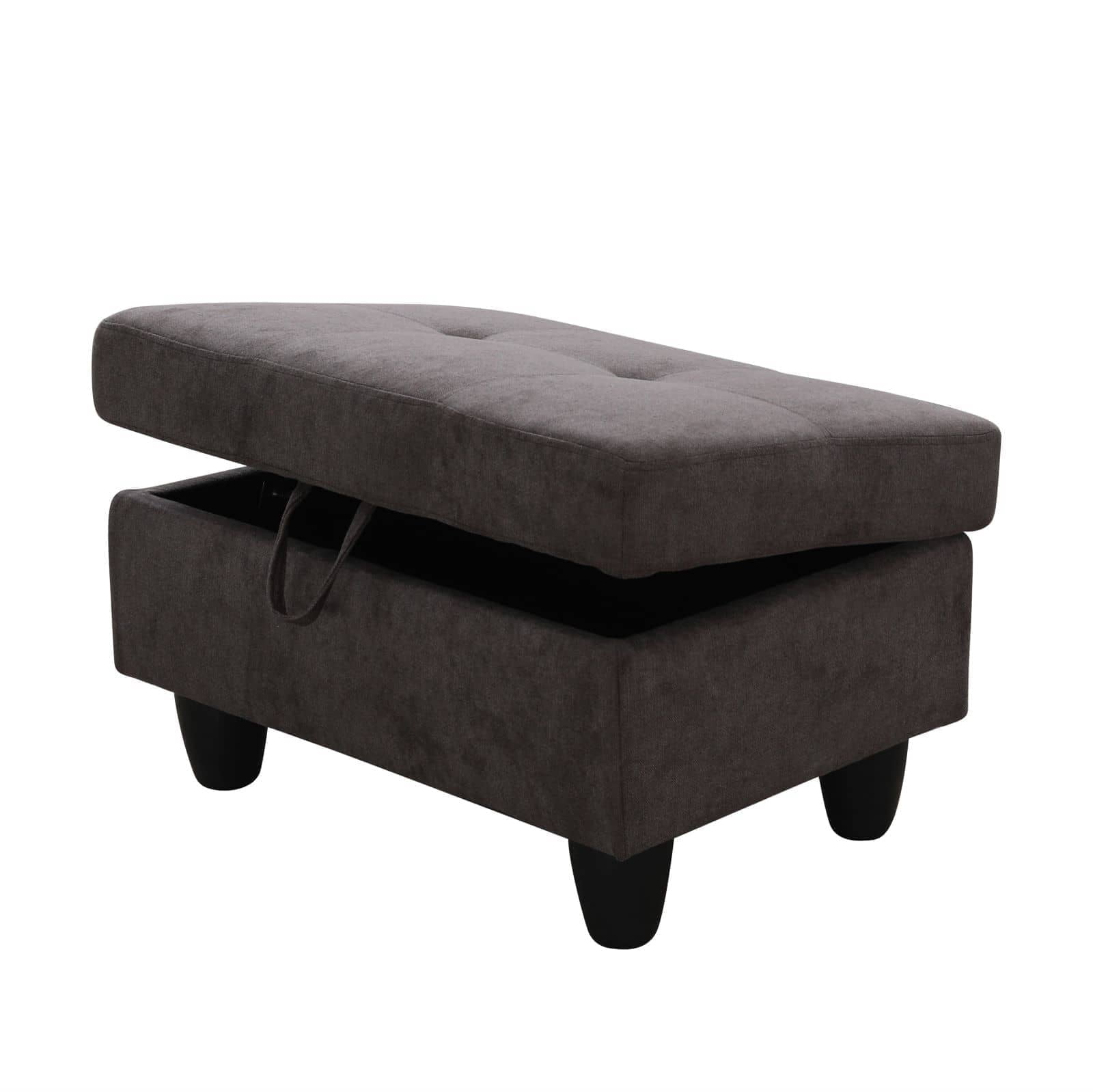MAYEERTY 97" Dark Brown Modern Fluffy 3-Piece Couch Rich Plush Tone Warm Living Room
