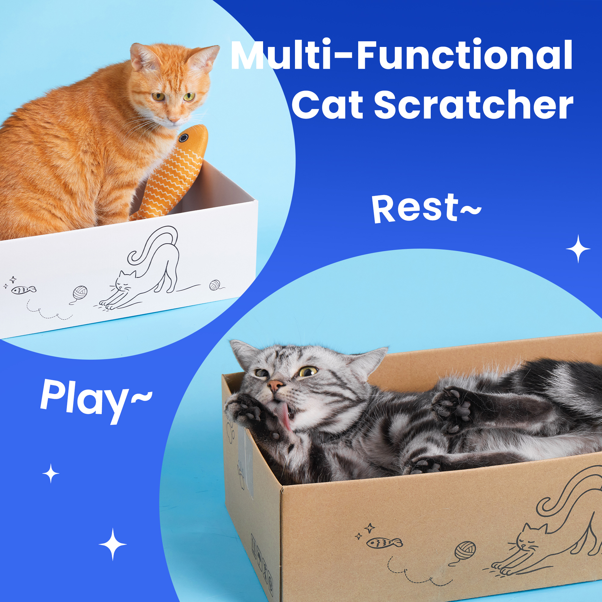 MWPO 5 Pack Cat Scratcher Reversible Corrugated Cardboard photo 5