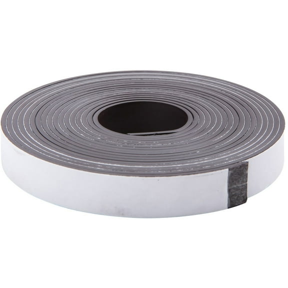 Zeus Magnetic Tape 10 ft Length x 0.50" Width - Magnet - Adhesive Backing - 1 Roll - Black