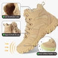 thumbnail image 2 of Men's Hiking Boots Lightweight Mid Ankle Trekking Trails Boots Work Boots, Wheat, 2 of 7