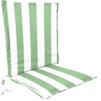 Jordan Manufacturing 41" x 22" Awning Cucumber Green Stripe Rectangular Outdoor Chair Cushion with Ties and Flange