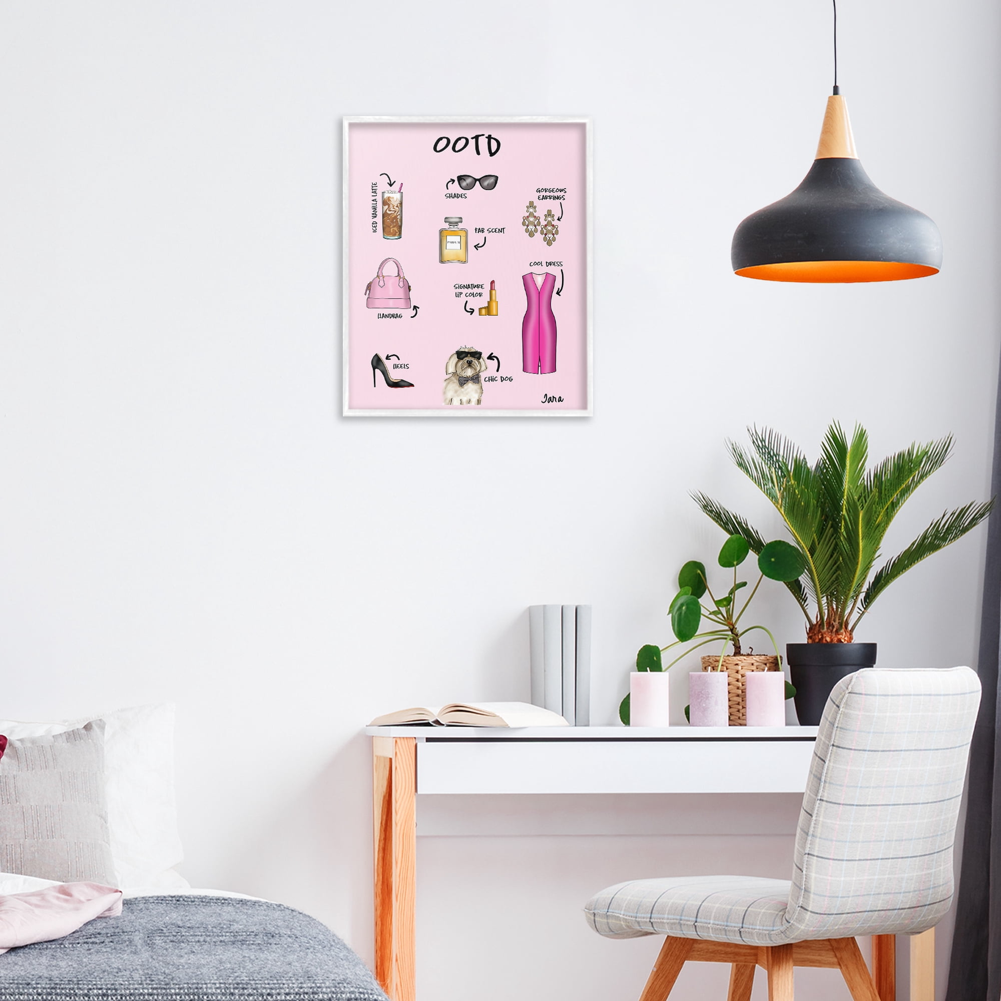 Stupell Industries Feminine Glam Outfit of the Day White Framed Giclee Art, design by Tara Boone