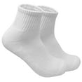 thumbnail image 5 of 12 Pairs Men's Cotton Solid White Athletic Cushioned Ankle Quarter Socks Size 10-13, 5 of 6