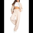 thumbnail image 2 of Conjunto de 2 Piezas para Mujer: Sudadera Informal de Larga con Cremallera y Pantalones Deportivos de Pierna Albaricoque S, 2 of 10