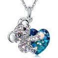 thumbnail image 1 of Collar con colgante de corazón de koala azul para mujer, joyería con cristales, regalo para mamá, su hija y su amiga, 1 of 5