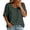 Blackish Green, variant on Womens Summer Tops Short Sleeve Shirts Button Decor Casual Solid Pullover Top U Neck Trendy Tunic Blouses Beach Vacation Clothes Size M Green