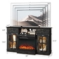 thumbnail image 6 of SESSLIFE 58" Fireplace TV Stand, Modern Entertainment Center with 25" Fireplace, TV Console with Storage Drawers & Cabinets, Media Console for Living Room, Black, 6 of 8