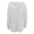 thumbnail image 5 of Pullover Sweaters for Women With Buttons Fall Winter Comfy V-Neck Long Sleeve Rolled Drop Shoulder Hoody Solid Color Leisure Cotton Sweatshirts Hoodies(White,XL), 5 of 5