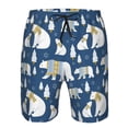 thumbnail image 3 of Vsdgher cute winter bear Men's Beach Shorts, Surfing shorts, Swim trunks, Quick Dry Swim Trunks for Surfing Beach Fun -Small, 3 of 6