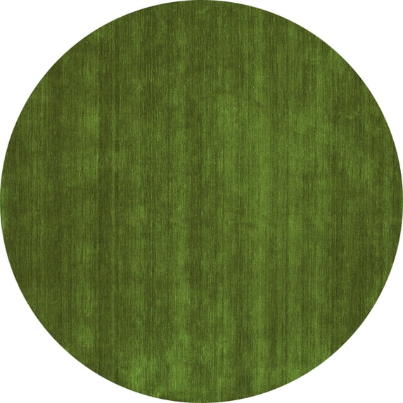 Ahgly Company Indoor Round Abstract Green Contemporary Area Rugs, 6' Round