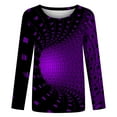 thumbnail image 4 of ICHUANYI Liquidación Blusa clásica de manga larga con cuello redondo y estampado degradado para mujer ICHUANYI WER202308252124, 4 of 5
