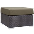 thumbnail image 1 of Modway Convene Square Fabric and Rattan Patio Ottoman in Espresso/Mocha, 1 of 3