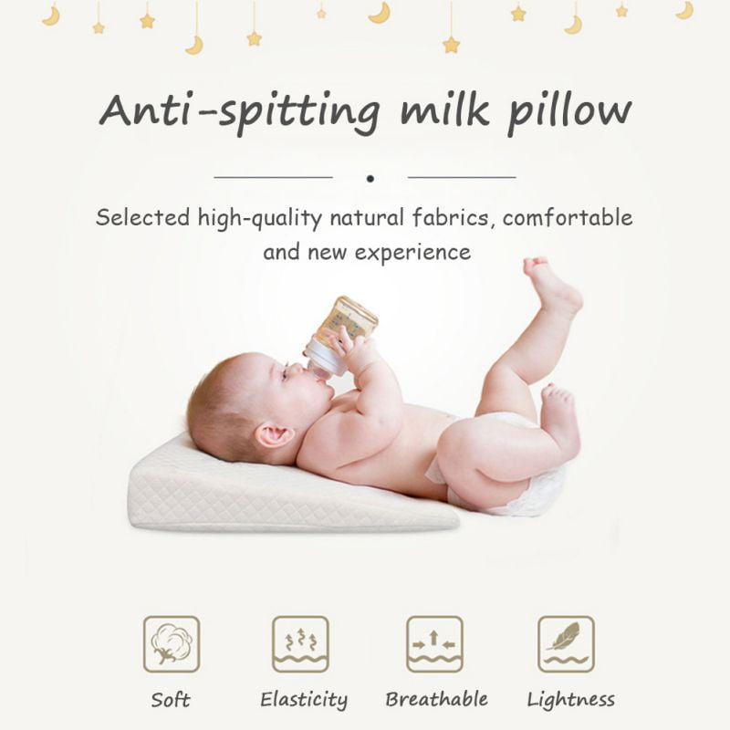 Blue Removableandwashable,for 0~3 Years Old Anti Spitting Milk Pillow Anti Roll Cotton Infant Sleep Reflux Pillow Sleeping Wedge for Baby Adjustable Infant Pillow Baby Side Sleeper Wedge 