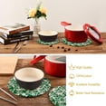 thumbnail image 6 of FREEAMG Green Ornament Round Trivets Pot Holders 2 Pcs, Heat Resistant Cotton Thread Weave Trivets for Hot Dishes, Cooking, Baking, Farmhouse, Kitchen Decor, 6 of 7