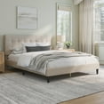 thumbnail image 3 of Mainstays Hillside Square Tufted Upholstered Full Platform Bed, Ivory Fabric, 3 of 22