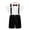 Black, variant on Hienoo Boys Formal Suit Wedding Party Short Sleeve Shirt & Suspenders Pants Set