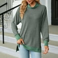 thumbnail image 6 of Lenpel Women's Long Sleeve Tunic Tops Turtleneck Side Split Soft Casual Pullover Tops Fall Fashion Sweatshirts, 6 of 6