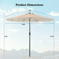 thumbnail image 3 of Gymax 9 FT Patio Umbrella 2-Tier Market Table Umbrella w/ Crank Handle Push Button Tilt Beige, 3 of 10