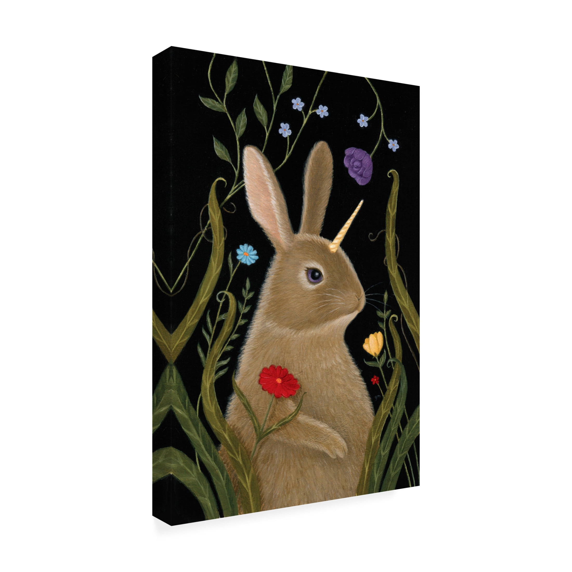 Canvas Wall Art - Gina Matarazzo 'Beatrix the Bunnicorn' Wall Art for Living Room, Bedroom, or Office Décor by Trademark Fine Art - 12 x 19 Inches