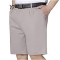 thumbnail image 2 of hlysgo Mens Golf Shorts Lightweight Quick Dry Stretch Waistband Short Big and Tall Flat Front Casual Dress Shorts with Zipper Pockets Beige,S, 2 of 6
