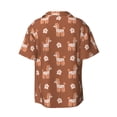 thumbnail image 2 of Xecao offers the Cute Poodle Dog for Men's Casual Short-sleeved Shirt, a button-up collared shirt with a pocket, perfect for beach vacations and yacht travel in the 4X-Large size., 2 of 7