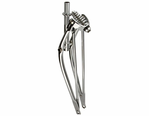 NEW UNIQUE LOWRIDER 26" STEEL CLASSIC SPRING FORK 1 INCH IN CHROME. 