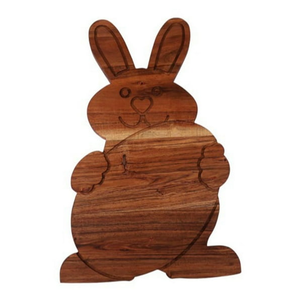 JENIKR Rabbit Shaped Wooden Plate Kitchen Wooden Cutting Board Wooden Cooked Food Board Cheese and Food Plate Suitable for Easter or Spring Decoration Baking trays & trays White