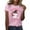 Pink, variant on Tiweut Women Casual Blouses 2025 Halloween Short Sleeve Round Neck Graphic Cute Print Loose Fit Regular Tshirt White,S