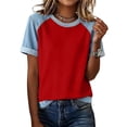thumbnail image 4 of YVNAURA Womens Summer Tops Casual Vacation Outfits Short Sleeve Crewneck T Shirts Loose Fit Breathable Lightweight Soft Everyday Basic Summer Tees for Women 2026 Trendy, Red,XL, 4 of 6