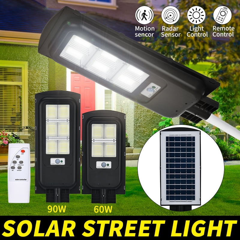7800K Motion Commercial LED Sensor Solar Street Wall Light with Remote & Pole 