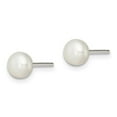 thumbnail image 3 of Auriga Fine Jewelry 925 Sterling Silver White FW Cultured Pearl 5-6mm Stud Earrings for Women, 3 of 5
