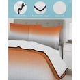 thumbnail image 4 of Quilts Full Size Bedding Set, Burnt Orange Gray Ombre Lightweight Quilted Comforter, Modern Gradient Abstract Art Soft Reversible Bedspread Coverlet with Pillow Covers for All Season, 78" x 90", 4 of 7