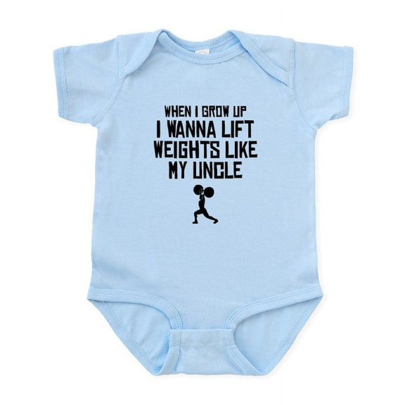 CafePress - Lift Weights Like My Uncle Body Suit - Baby Light Bodysuit, Size Newborn - 24 Months