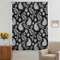 thumbnail image 2 of Black Paisley Sheer Curtains 45 Inches Long, Ethnic Vintage Floral Botanical Abstract Light Filering Curtains, Breathable Simi Curtain Privacy Drapes for Kitchen Bathroom Small Window Treatment, 2 of 9