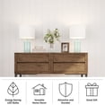thumbnail image 4 of Lavish Home Set of 2 Glass Table Lamps for Living Room or Bedroom (Blue), 4 of 7