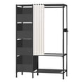 thumbnail image 5 of Clothes Rack, Portable Closet, Freestanding Closet Organizer with Curtain, 4 Tier Garment Rack for Bed Room, Black, 5 of 15