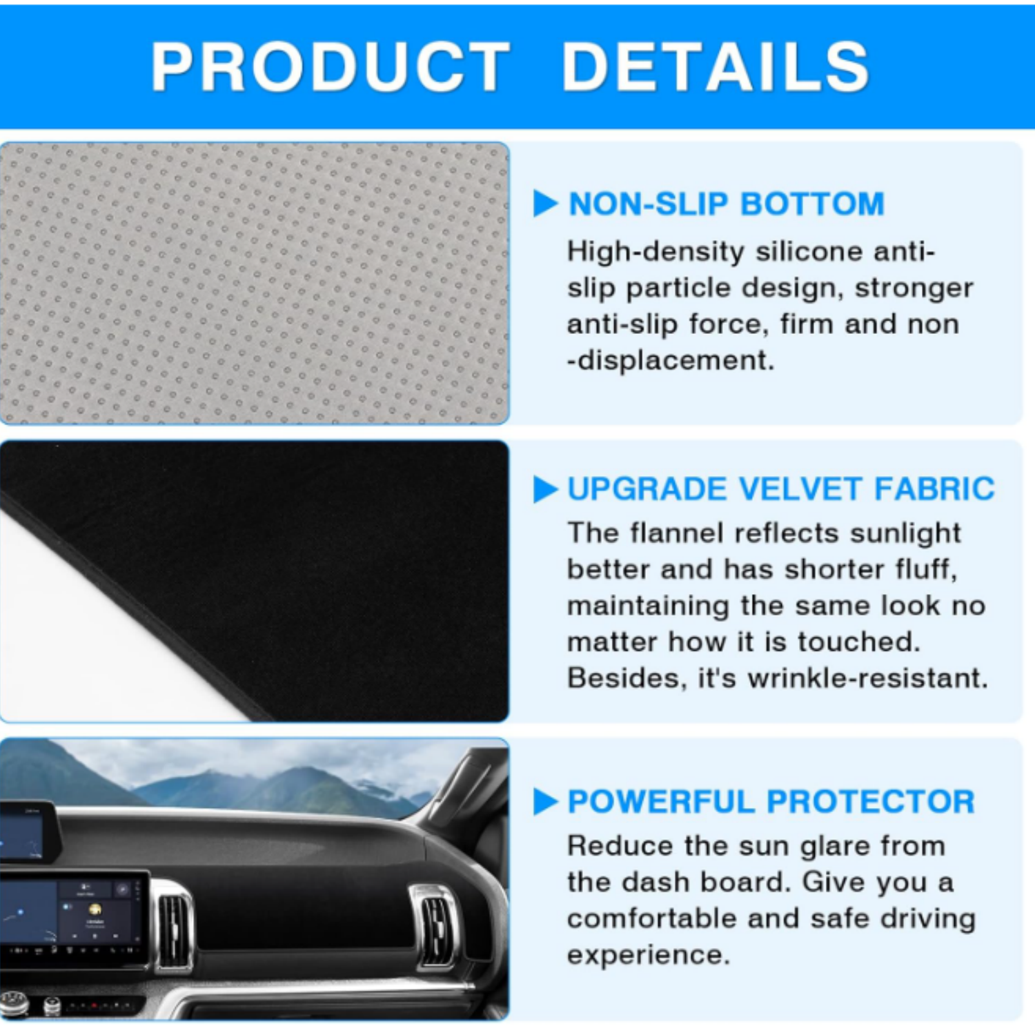 Dashboard Cover Mat for Ford Expedition 2025 2026 Accessories Dash Cover Upgrade Flannel Dash Mat Sunshade Glare UV Rays Protector(Only fit for 13.2-inch Touchscreen)