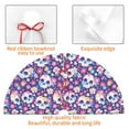 thumbnail image 3 of KLL 48" Christmas Tree Skirt blue flower Skull colorful Xmas Tree Skirts Mat for New Year Xmas Holiday Party Indoor Outdoor Home Decoration, 3 of 5