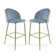 thumbnail image 1 of Sillas Altas Zurich Para Barra de Cocina Banco Desayunador Tapizado con Asiento Suave 2 Piezas Azul Claro, 1 of 6