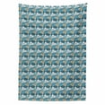 thumbnail image 2 of Abstract Tablecloth, Geometric Cubes Symmetric Shapes Hand Hatching Modern Mosaic Grunge Art, Rectangle Satin Table Cover for Dining Room and Kitchen, 60" X 90", Ecru Slate Blue Teal, by Ambesonne, 2 of 2