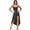 Black, variant on Women's High Low Ruffled Hem Midi Cami Dress with Slit Flowy Fit 100% Polyester Easy Care Machine Wash for Summer