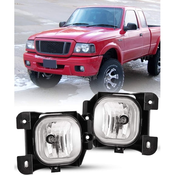 1 Pair Fog Lights Assembly for Ford Ranger 2004 2005,Driving Fog Lights Clear Lens