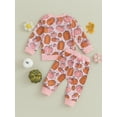 thumbnail image 4 of Wassery 2Pcs Toddler Boys Girls Fall Clothes Baby Halloween Outfits Long Sleeve Pumpkin Pattern Sweatshirt + Pants Set 0-3 Years, 4 of 8