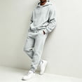 thumbnail image 6 of Fleece Hoodie Track Suits for Men - 2 Piece Set Heavyweight Hoodie and Sweatpants - Drawstring Pullover Hoodies Kangaroo Pocke Workout Jogger Sweatpants ,Daily Wear, 6 of 6